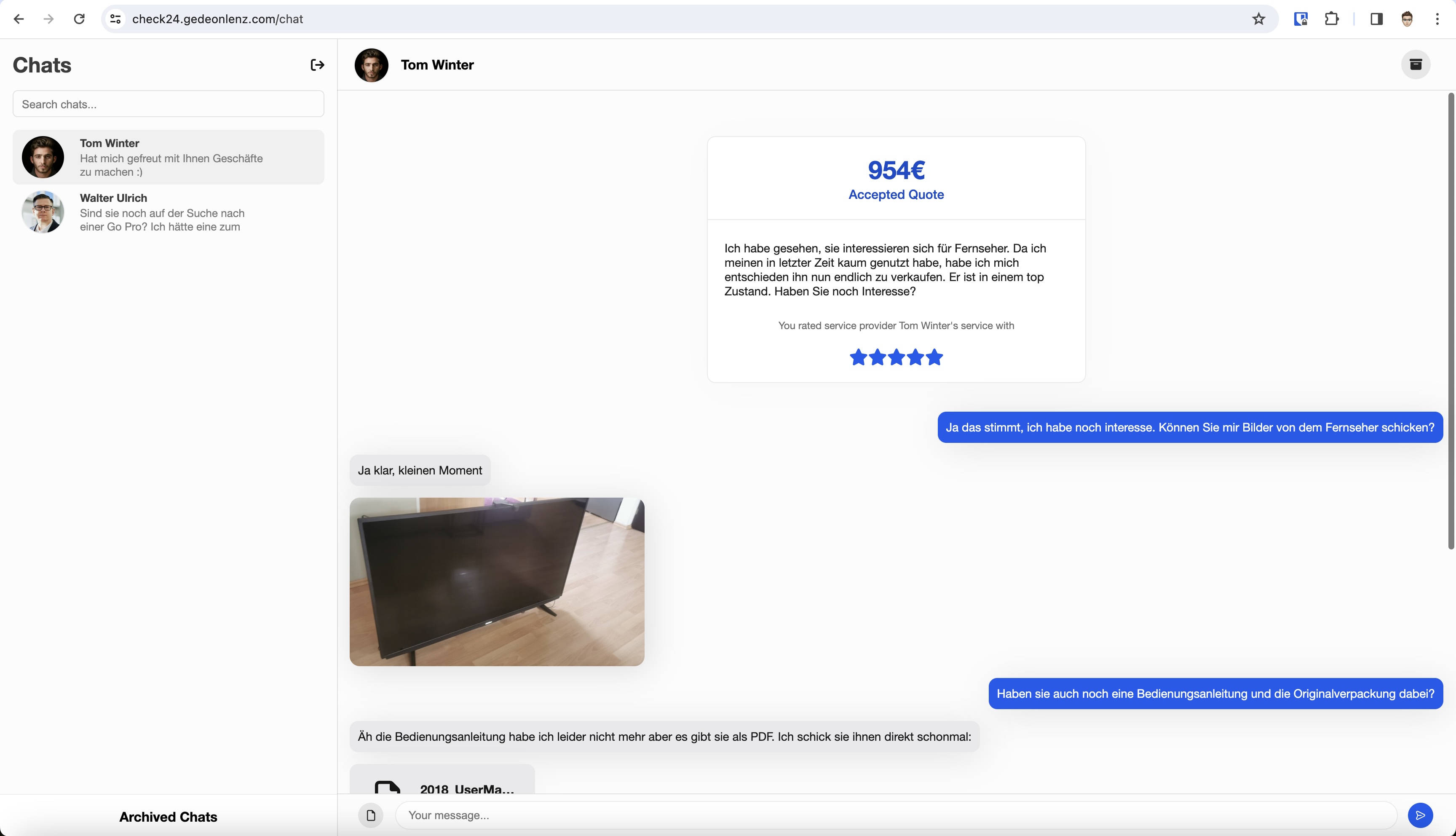 SalesMessenger platform with chat and offer workflows